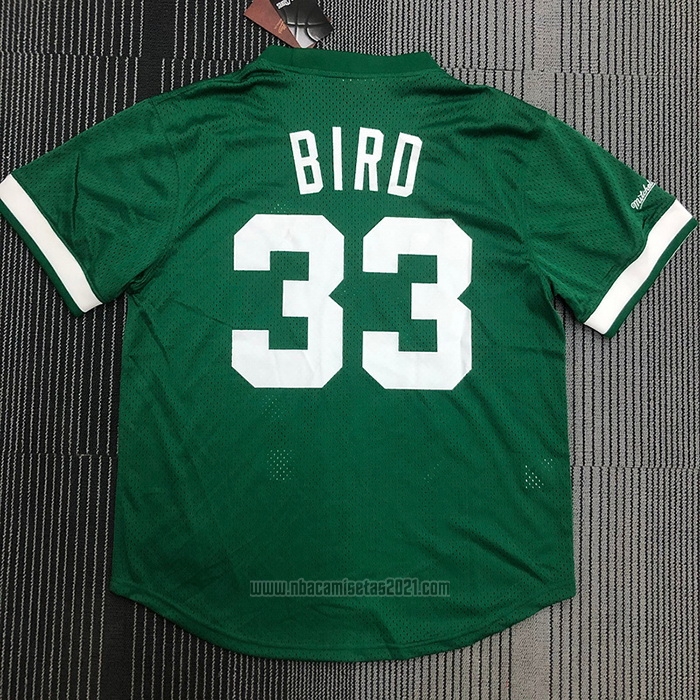 Camiseta Manga Corta Boston Celtics Larry Bird #33 Verde